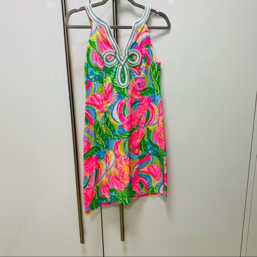 NWT Lilly Pulitzer Dress Tessa Shift Multi So A Peeling. Pink Green. Size 2